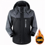 Talvine meeste paks soe fliisjakk veekindel matkamiseks suusatamiseks pluss sametist tuulejope eemaldatava kapuutsiga suuruses parka 6XL