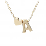 Initial Heart Necklace Heart Letter Kaelakee Isikup&auml;rastatud Monogramm Kaelakee O kuld