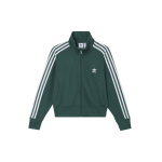 Adidas Originals Logo Print Slim Fit, k&otilde;rge kaelusega lukuga, pikkade varrukatega retro spordijakk Naiste jakid Roheline IW3162 XXS