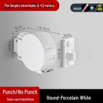 4,2 m paksendatud ABS kandiline v&ouml;&ouml;ga kuivatusn&ouml;&ouml;r n&auml;htamatu pandlaga siseseinale riputamiseks Square, Dual-purpose for punching/no-punching
