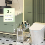 Akriilist L&auml;bipaistev K&auml;ru Riiul Liigutatav Rullikuga Abik&auml;ru Kitsa Vahe Hoiuriiul Roolidega Vannitoa Eemaldatav Riiul 2/3/4 Kihti