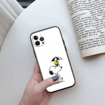 ED44 S-Snoopys telefoni&uuml;mbris iPhone 6 6s 7 8 11 12 13 14 15 XS Pro Max XR X SE Samsung S20 S21 S22 S23 S24 FE Ultra Plus Lite S21S A55 jaoks iPhone 14 Pro iiris v&auml;rvi