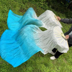 Pikkus M&uuml;&uuml; Tantsuf&auml;nn Gradient Tantsija praktika Imitatsioon Pikad lehvikud Tantsuetendus Rekvisiidid Valge One piece 1.8cm