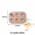 6/9/12 Tassi Koogivorm Madeleine Pann 3D Oliivide Kujuline Saia K&uuml;psetusplaat Mittekleepuv CupCake Kaunistust&ouml;&ouml;riistad Metallist K&uuml;psetusn&otilde;ud K&ouml;&ouml;k