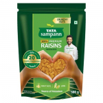 TATA Sampann Puhtad seemneteta rosinad, ki&scaron;mi&scaron;&scaron;, 500 g, kaaliumiallikas, kvaliteetsed kuivatatud puuviljad, rohelised rosinad