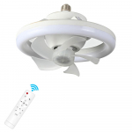 E27 laeventilaatori pirn LED-valguse ja kaugjuhtimispuldiga l&uuml;htriga RGB v&auml;rvi h&auml;mardatav ventilaatorilamp koduvalgustuse jaoks 48W&85-265V