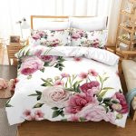 Roosa Roosi Voodipesukomplekt Moodne Romantiline Kodutekstiil &Uuml;heinimese Kaheinimese Suurus Paari Naine T&uuml;drukute Magamistoa Sisekujundus Lilled Tekikott 70x133cm 2pcs