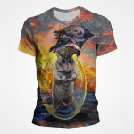 3D-print V&auml;rvilised naljakad kassiloomade graafilised T-s&auml;rgid Meeste suvised l&uuml;hikeste varrukatega meeste T-s&auml;rgid Mood vabaaja suures suuruses t&auml;navar&otilde;ivad 6XL