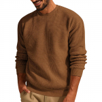 &Uuml;hev&auml;rviline &uuml;mara kaelusega sviiter Pullover Kootud kampsun Meeste vabaaja top meeste kampsun XXXL pruun