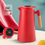 Suure mahutavusega klaasvooderdis, surunupuga isoleeritud veekeetja majapidamises kasutamiseks temperature display, 1000ml punane