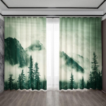 2 tk kodukaunistamiskardinad, Qingluani m&auml;etipp poolkottkardinatega, k&ouml;&ouml;k, kohvik, elutuba, r&otilde;du, aed 75x166cm&Without mount
