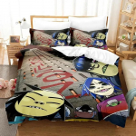 3D Tr&uuml;kitud Muusika Gorillaz Voodipesukomplekt Tekikate Voodikomplekt Tekikate Padjap&uuml;&uuml;r Tekk Kuninglik Suurus Queen Suurus Poiste T&auml;iskasvanute Voodikomplekt EU single(135x200cm)