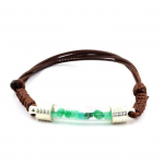 Pierres et Min&eacute;raux. Bracelet Emeraude brut. Couleur marron. pruun