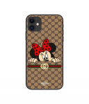 Telefoni&uuml;mbris - Gucci - Iphone 12 - Pehme - Silikoon - Minnie muster must