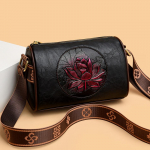 1 tk vabaaja naiste k&auml;ekott Pehmest nahast naiste Crossbody kott Moodne tr&uuml;kitud naiste Crossbody kott must