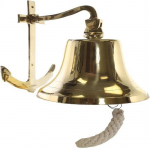 Bell Ship17.78 cm Mereteemaline Tahke Messing Ankurseinalt Messing Poleeritud Viimistlus Dekoratsioon, Kodu, Kontor, Baar Mereteemaline Kingitus