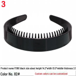 Korea stiilis lai must peapael 2,5 cm kammhammastega isetegemiseks soengu kujundamiseks