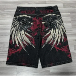 Suvised Demini l&uuml;hikesed p&uuml;ksid Vintage Graafilised teksap&uuml;ksid Noorte Uisutajad Retroteksad Y2k Teksad Baggy Jorts S