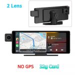 3 Objektiivi 10.26 K&otilde;rglahutusega Juhtmevaba Carplay Auto Navigatsioon GPS 3 Salvestusega S&otilde;iduvideosalvesti 【2 Lens】No GPS 32g Card