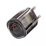 EU pistikuga 35W kiirlaadija QC 3.0 Super Charge USB + PD laadija iPhone'ile Xiaomi Huawei'le must