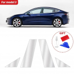 4 tk Tesla Model 3 Autole Kaitsekile B-piilarile Model Y Kriimustuskindel Auto TPU A-piilari Kile &Uuml;mberehituse Tarvikud