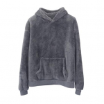 Talvine meeste kapuuts Kahepoolne samet suure esitaskuga, avarate pikkade varrukatega termotop ja elastsete k&auml;tistega Igap&auml;evane kapuuts M hall