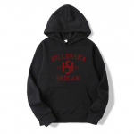 Noorte kuninglike Hillerska Skolani kapuuts Hillerska Skolan Unisex kapuutsiga dressipluus Graafilised pusad pikkade varrukatega pullover telesaadete topid S punane