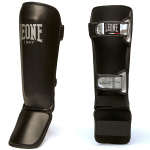 LEONE 1947 V&otilde;itluskunstid Kickboxing MMA S&auml;&auml;rekaitsmed Unisex Jalgade Kaitsmed EVA Polsterdatud M PT135 [SMART] 100% Suurus/Must [Ehtne]