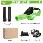 ONEGREEN 5500W Harjadeta Elektriline &Otilde;hupuhur 5 K&auml;iku Juhtmevaba Lehepuhur Juhtmevaba &Uuml;liv&otilde;imas Tolmupuhumine Makita 21V Akule 2 Battery-EU