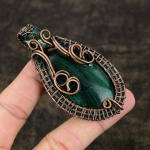 Malachite Handmade Copper Wire Wrap Gift Jewelry Pendant 3.15 f8t79