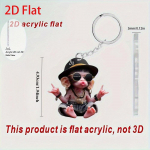 2D Lame Akr&uuml;&uuml;l Kapuutsiga Ahvi V&otilde;tmehoidja - Multifunktsionaalne 2D Orchant ja J&otilde;ulude Dekoratiivne Ripats | Seljakoti Tarvikud Auto V&otilde;tmehoidjad 1