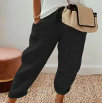 2024 Naiste Puuvillased Pikad P&uuml;ksid Taskutega ja Elastse Pingutusn&ouml;&ouml;riga 2XL khaki