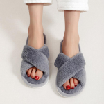 Ristrihmaga naiste kohevad sussid, avatud varbaga sussid, kodused naiste termilised puuvillased sussid 36-37