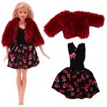 4 tk/komplekt Karusnahast vest + Kleit/Vabaaja r&otilde;ivad 30 cm 11,8-tollise nuku riiete aksessuaarid Pl&uuml;&uuml;sjakk Kuulsus, Lapse kingitus