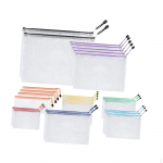 26Pcs Mesh Zipper Pouch Bags Toiletry Cosmetic Make up PVC Storage Organizer