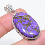 Natural Copper Charoite Gemstone 925 Sterling Silver Jewelry Pendant 1.97 r3s55