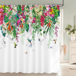 Lilled Liblikamustriga Du&scaron;ikardinad Vannitoakardinad Veekindel Pol&uuml;ester Vannikardin 12 Konksuga Du&scaron;ikardin W90xH180cm