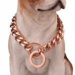 15 mm titaanteras roostevaba teras roosakuld pitbull lemmikloom suur koerakett lemmiklooma kettael 32 inches (recommended dog neck 28 inches)