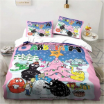 3D multikakomplekt B-Barbapapa tekikott ja padjap&uuml;&uuml;rid Pehme nahas&otilde;bralik &Uuml;hekordne King suurus Lastele S&uuml;nnip&auml;evakingitus 2pcsAuSingle140x210