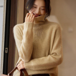 Naiste ka&scaron;miirkampsun Qinghe ka&scaron;miir 30% ka&scaron;miir 70% vill s&uuml;gis-talvine pullover soe ja moekas XL tumehall v&auml;rv