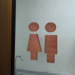 Vannitoa kaunistus Kvaliteetne vannitoa silt T&auml;ispuidust meeste ja naiste tualettm&auml;rgi seinakleebis Kodune vannitoa sisustus