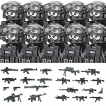 Linnapolitsei Hiina Eri&uuml;ksused Ehitusklotsid R&uuml;nnakus&otilde;dur SWAT Figuurid Gaasikaitsemask S&otilde;jalised Relvad Klotsid M&auml;nguasjad Lapsed