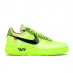 Off-White x Nike Air Force 1 Low Volt Unisex tossud Kollane K&auml;bi-Must-Hyper-Jade AO4606-700 40.5