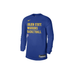 Nike Dri-Fit NBA Golden State Warriors Tr&uuml;kitud &Uuml;mmarguse Kaelusega Pikkade Varrukatega T-s&auml;rk Meeste Topid Tumesinine FD9949-495 L