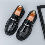 Moodsad Uued Meeste Mitmev&auml;rvilised Lakknahast K&otilde;rgust Suurendavad Kingad Disainer Penny Loaferid Ametlikud Pulmakleidid Homecoming Jalan&otilde;ud 38