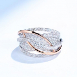 Suurep&auml;rane hea t&ouml;&ouml; K&otilde;ik sobivad Individuaalne Rhinestone Romantiline abielus&otilde;rmus Pruudi ehted naistele US 6