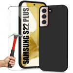 Coque de Protection - BOOLING - pour Samsung Galaxy S22 Plus - Silicone - Anti Rayure - Noir - 2 Verres must