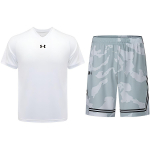 Under Armour logotr&uuml;kiga hingav l&uuml;hikeste varrukatega t-s&auml;rk, kamuflaažimustriga kootud l&uuml;hikesed p&uuml;ksid, vabaaja spordikomplekt, meeste komplektid 21500531-100+24500210-100 L