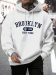 Brooklyn Est 1998 New York Tr&uuml;kitud Meeste Hupparid Harajuku &Uuml;mmarguse kaelusega Huppari Moodne &Uuml;lesuurusega Huppari S&uuml;gis Mugav Dressipluus 3XL gray