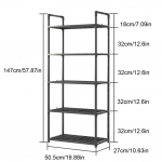 5-riiuliline riiulitorn Tugev hoiuriiul Reguleeritav hoiuriiul 66 naela kandev&otilde;ime Pesuruumile Vannitoale K&ouml;&ouml;gile Garaažile Panipaigale must